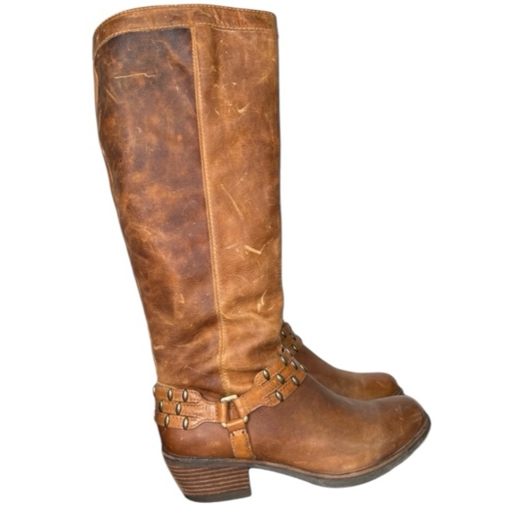 Antonio Melani Boots Distressed Cowboy Equestrian Leather Western Brown 9.5 - Picture 9 of 15